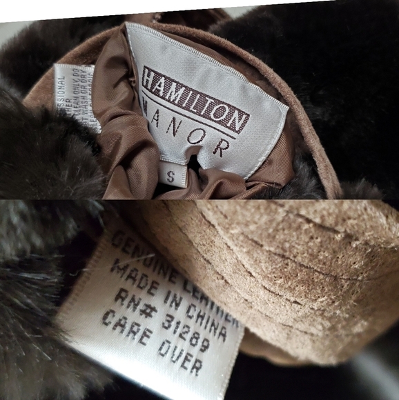 VINTAGE Hamilton Manor Reversible Suede Leather Sherpa Hooded Oversized Jacket - Picture 16 of 16